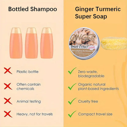 Turmeric Super Soap Shampoo Cold Process Soap Shampoo Bar Pure Plant Shampoo Hair Treatment
