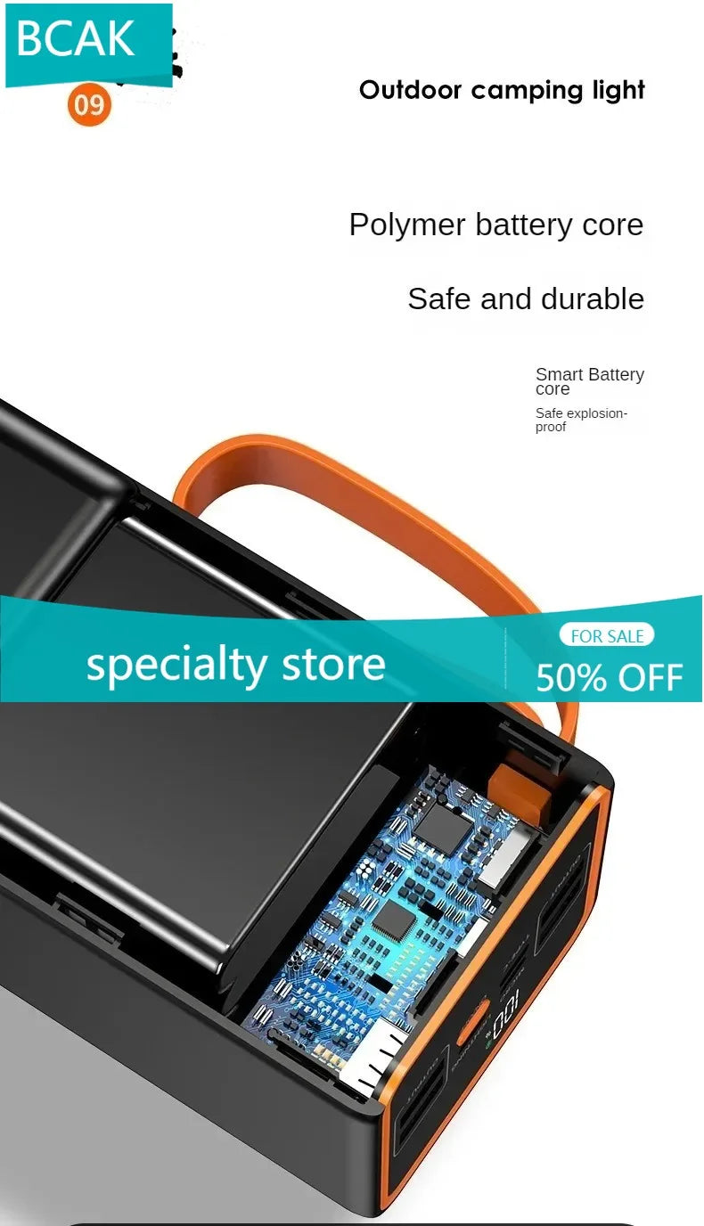 BCAK /Hot  style  500000mah 100000mah 200000mah 300000mah Upgraded Version Super power bank fast charge with LED Large Capacity