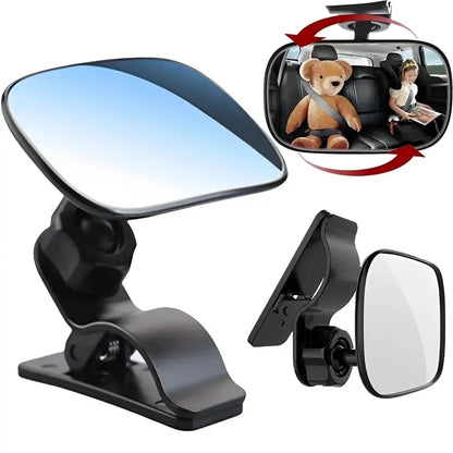2 in 1 Safety Car Back Seat Baby View Mirror Suction Clip-On Adjustable Baby Rear Convex Mirror Car Baby Kids Monitor