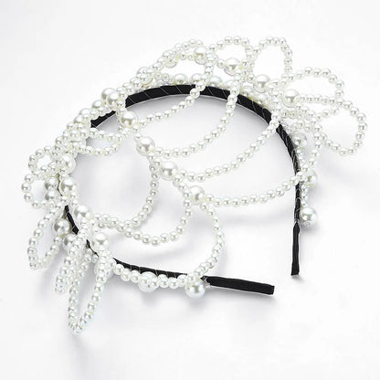 Fashion Pearls Hair Bands Accessories Headdress Elegant Luxury Bridal Crown Women Jewelry Hoop Daily Tassel Hairwear Accessories