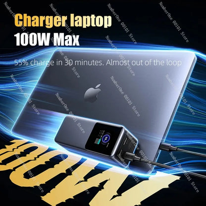 200W PD3.1 Power Bank 25000mAh with TFT Color Screen, 100W Fast Charging for Laptop and Phone, Portable Power Bank