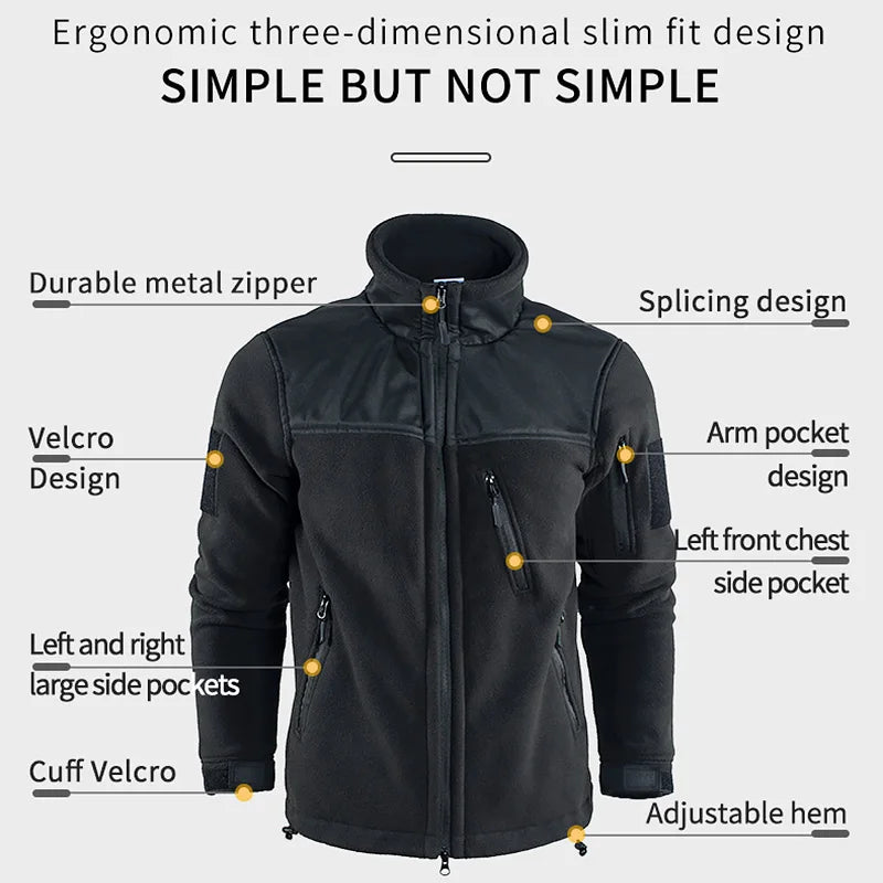 Winter Tactical Fleece Jacket Military Army Jacket Thermal Warm Camouflage Work Coats Mens Clothes Husband  Field Jacket Outwear