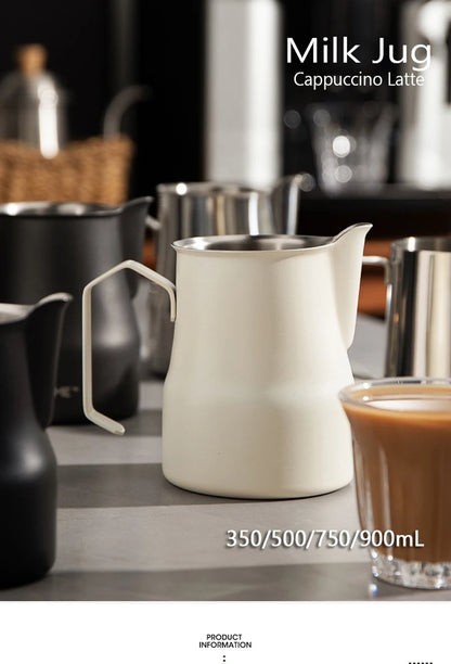 350/500/700ml Stainless Steel Milk Jug Frothing Pitcher Milk Espresso Machine Cappuccino Latte Frothing Pitcher Barista Milk Jug