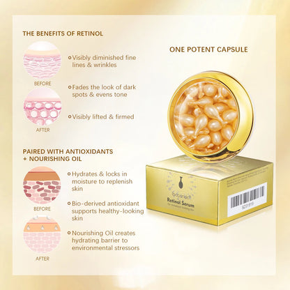 90 Pcs/Bottle Retinol Serum Ceramide Capsules Night Serum Moisturizing Anti-aging Face Serum Spot Removing Cream Skin Care