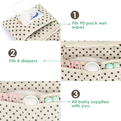 Portable Baby Diaper Bag Stroller Nappy Bags Newborn Quilted Button Diaper Storage Multifunctional Organizer Babies Accessories
