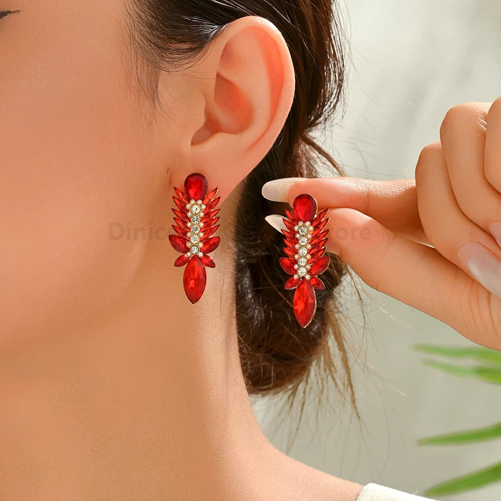Bohemian Style Red Earrings for Women Exquisite Compact Daily Wear Versatile Jewelry Accessory for Holiday