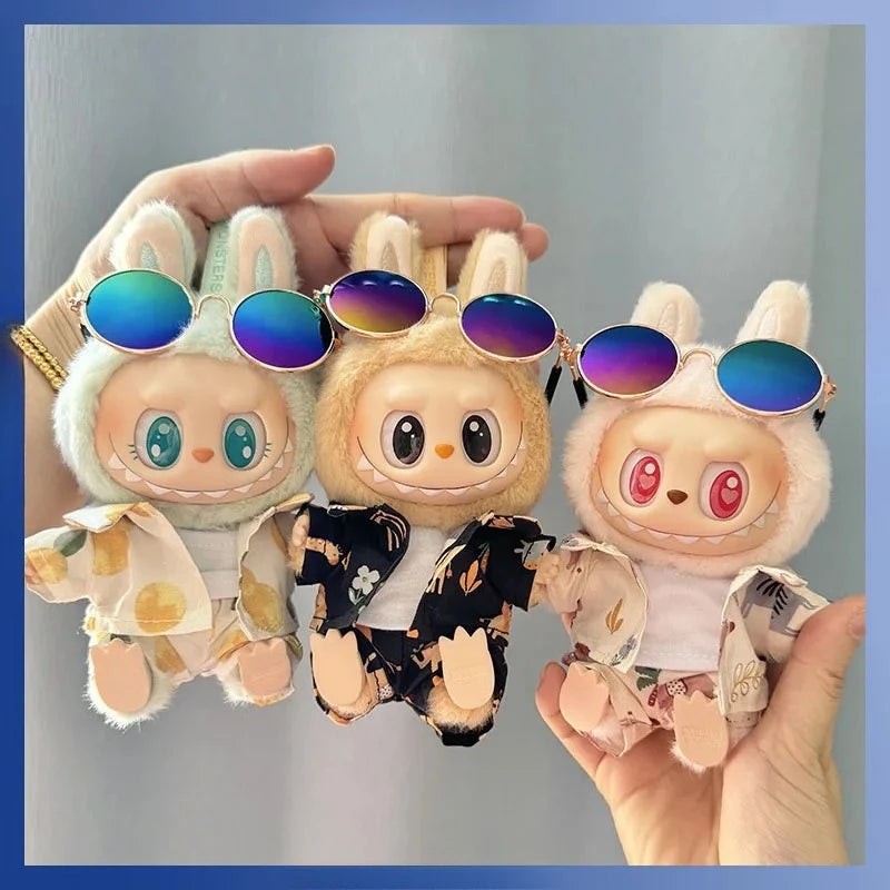 Labubu doll costume, beach-style monkey, Labubu Idol V1 V2, doll costume accessories, 15/17cm universal doll.