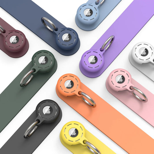 Silicone Case For  Apple Airtag Protective Cover Bumper Shell Tracker Accessories Anti-scratch Keychain Tracker Locator Case