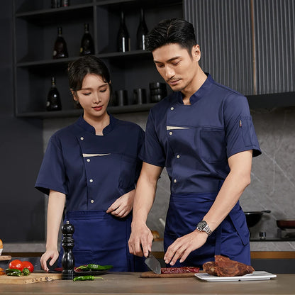 Kitchen Chef Shirts Cook Wear Hotel  Uniform Catering Cooking Clothes Chef Coat Jacket Professional Kitchen Costume Designer