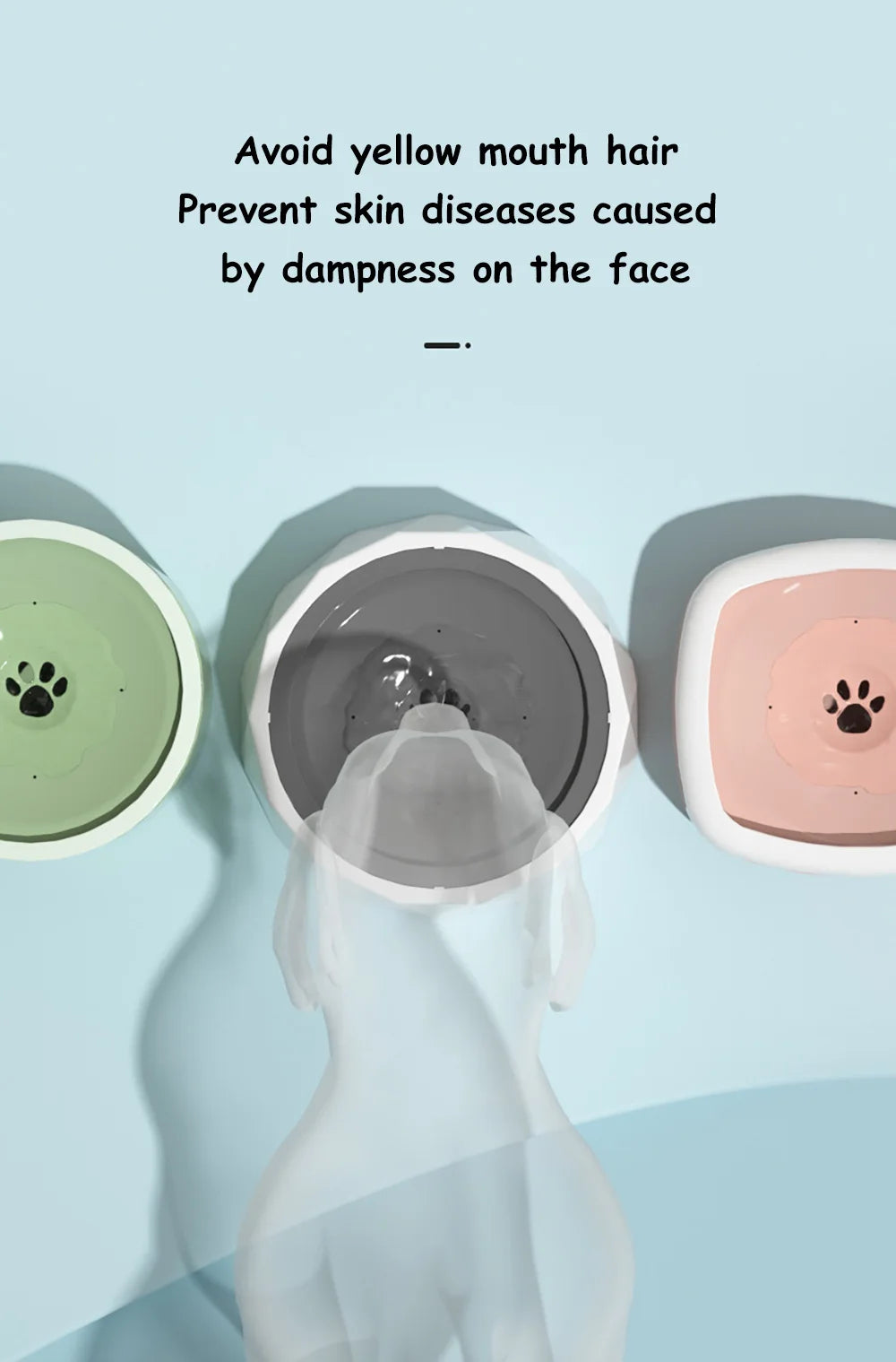 Floating Non-Wetting Mouth Cat Bowl without Spill, Drinking Water Dispenser, Anti-Over Dog Bowl, 1L, 1.5L