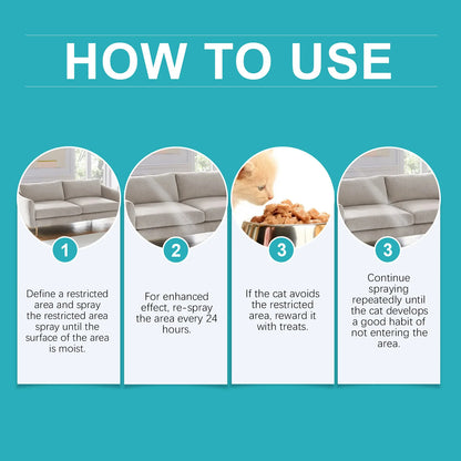 Advanced Pet Scratch Repellent Spray Safe for Cats Dogs Protects Furniture Carpets Drapes Bitter Formula Stops Scratching