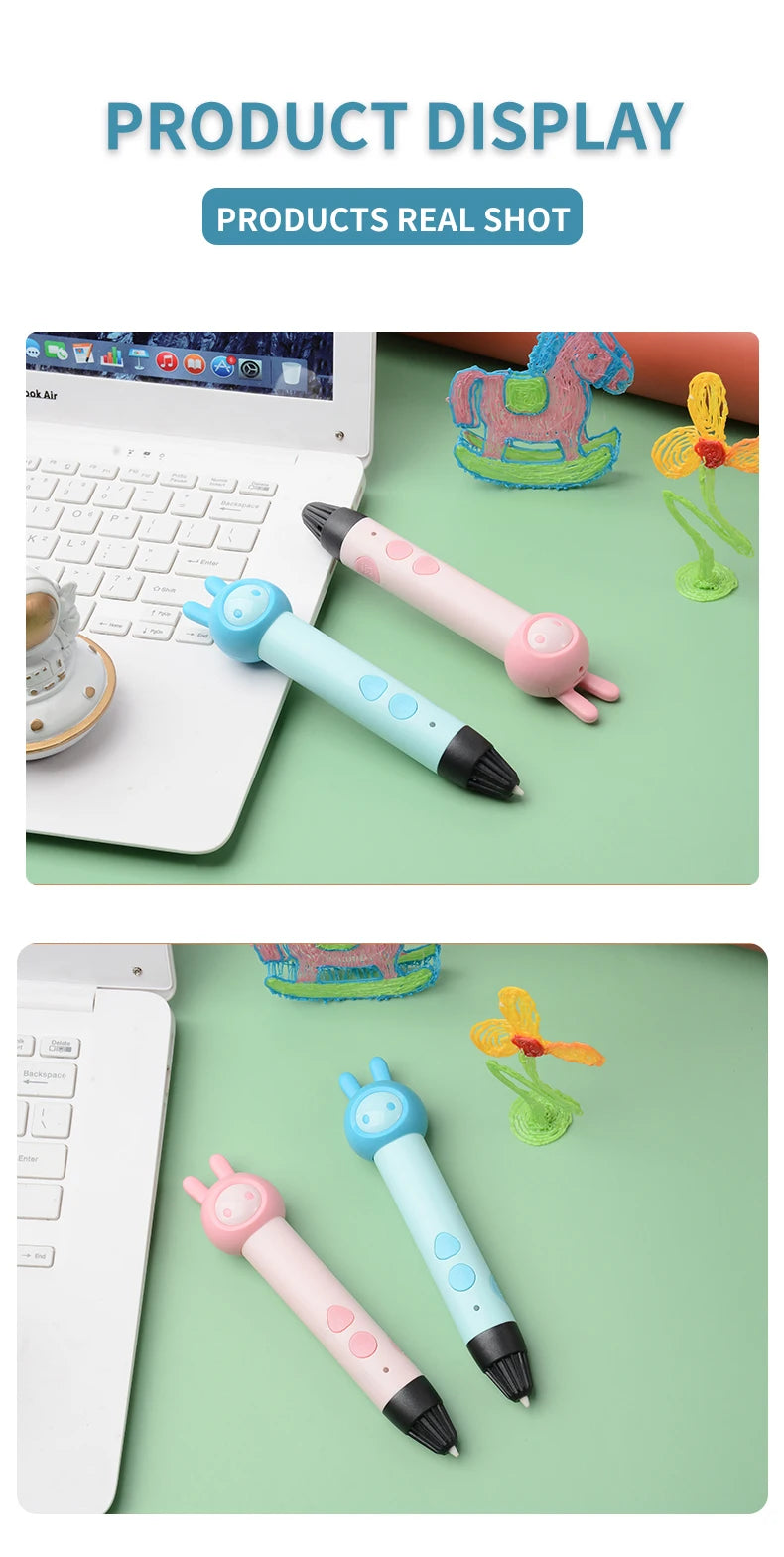 2022 3d Pen for Kids PLA Filament 1.75mm Set 3D Printing Pens Kit Safe Low Temperature Anti-Scald USB Charging Birthday Gift