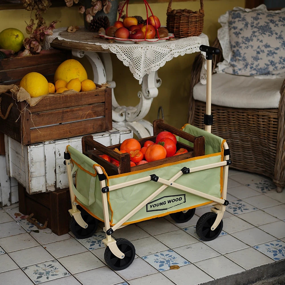 Camping Wheelbarrow Door, Exquisite, Small, Practical and Sturdy Shelf, Super Strong Load-Fold Design, Camping Essentials That Does Not Take the Storage Space, Scientific and Reasonable Storage Space, Good Quality Bearing and