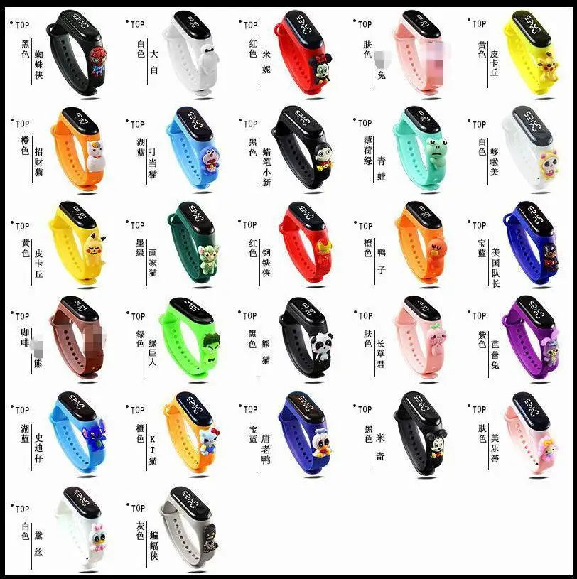 Marvel Children's Watch Fashion Cartoon Watches Electronic Digital LED Display Watches Waterproof Holiday Gift Kids Watches