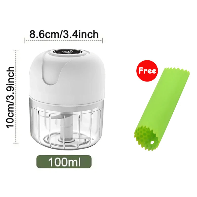 Electric Mini Garlic Chopper Portable USB Vegetable Chopper Onion Mincer Food Processor for Chili Fruit Meat Kitchen Supplies