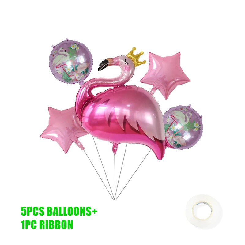 Hawaii Party Decorations Disposable Tableware Hawaii Summer Tropical Party Supplies Flamingo Aloha Birthday Party Decoration