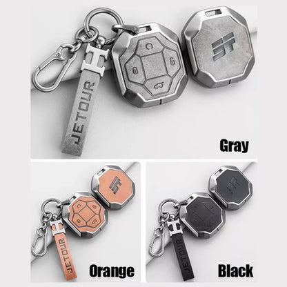 For Jetour T2 Traveler Key Bag Fashion Design Accessories Leather Zinc Alloy Key Case Cover Car Accessories