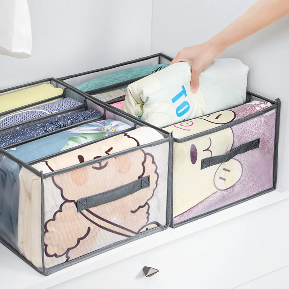 Wardrobe Clothes Organizer 12/9/5 Grids Closet Organizers and Storage for Clothing Jeans Socks Skirts Bra Storage Box Closet