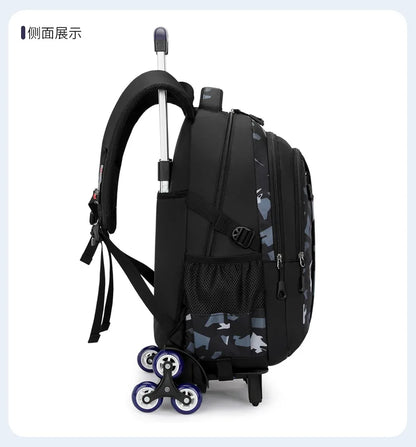 School Rolling backpack bag School Bags with wheels Student wheeled Backpacks for boys Children School Trolley Bag Waterproof