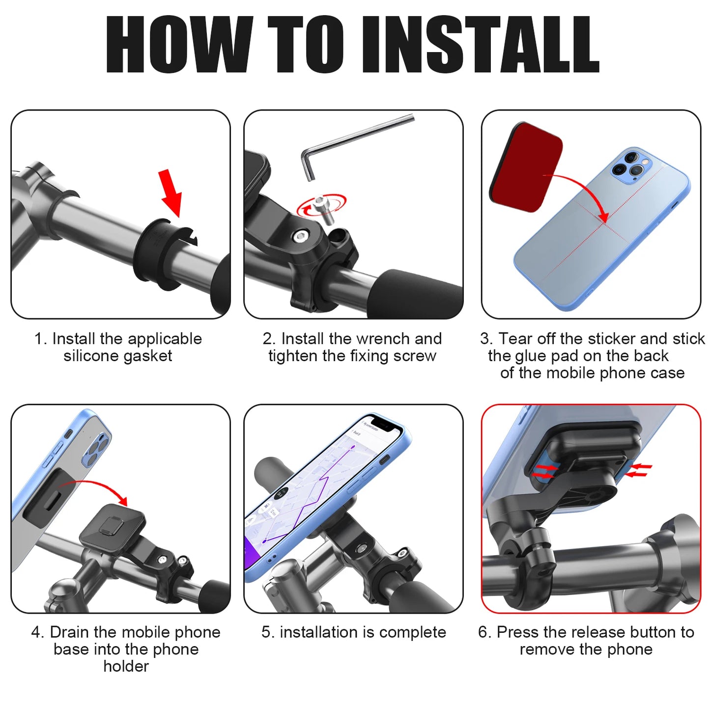 Bike Phone Holder,Magnetic Phone Holder,Motorcycle Cell Phone Holder,Mountain Bicycle Stem Phone Holder,for various phone models