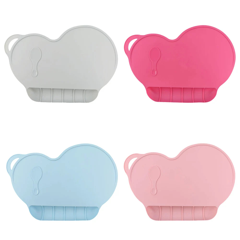 Silicone Placemats,Kids Feeding Mat Portable with Personalised Collapsible Baby Eating Food Catcher Pocket Eholder Fits Most Hig