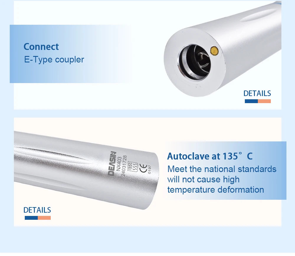 Dental LED Light inner 1:1 Ratio Contra Angle E-generatorLow Speed Handpiece Inner Water Spray E-Typle coupler