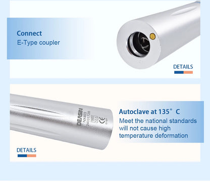 Dental LED Light inner 1:1 Ratio Contra Angle E-generatorLow Speed Handpiece Inner Water Spray E-Typle coupler
