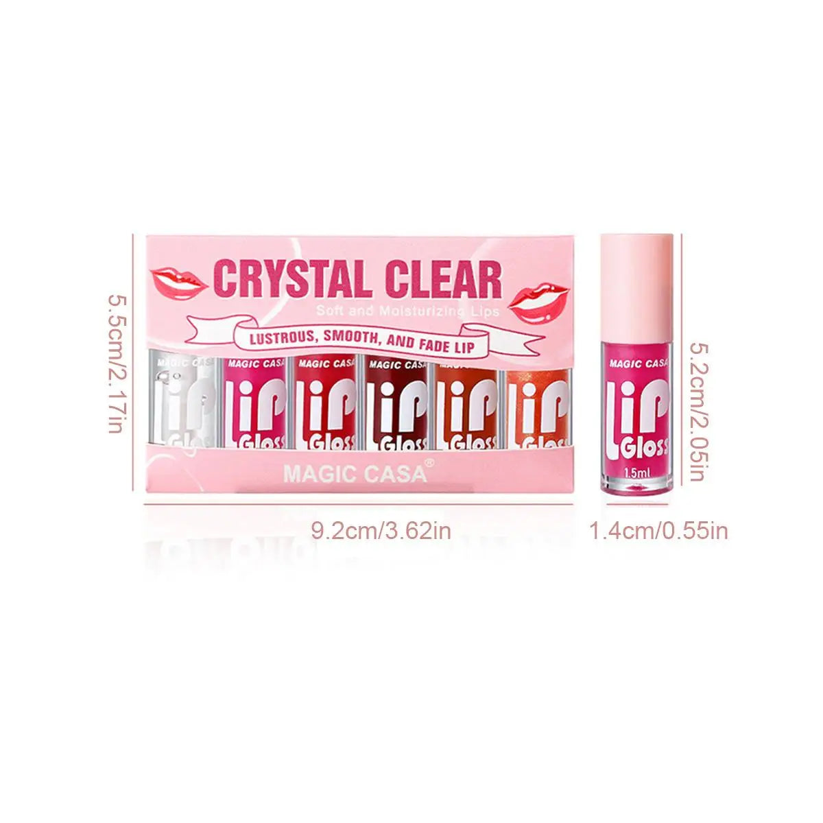 MAGIC CASA 6pcs/set Small bottle Hydrating Jelly Lip Oil long-lasting Moisturizing  smooth shimmering Lip Hydrating Liquid