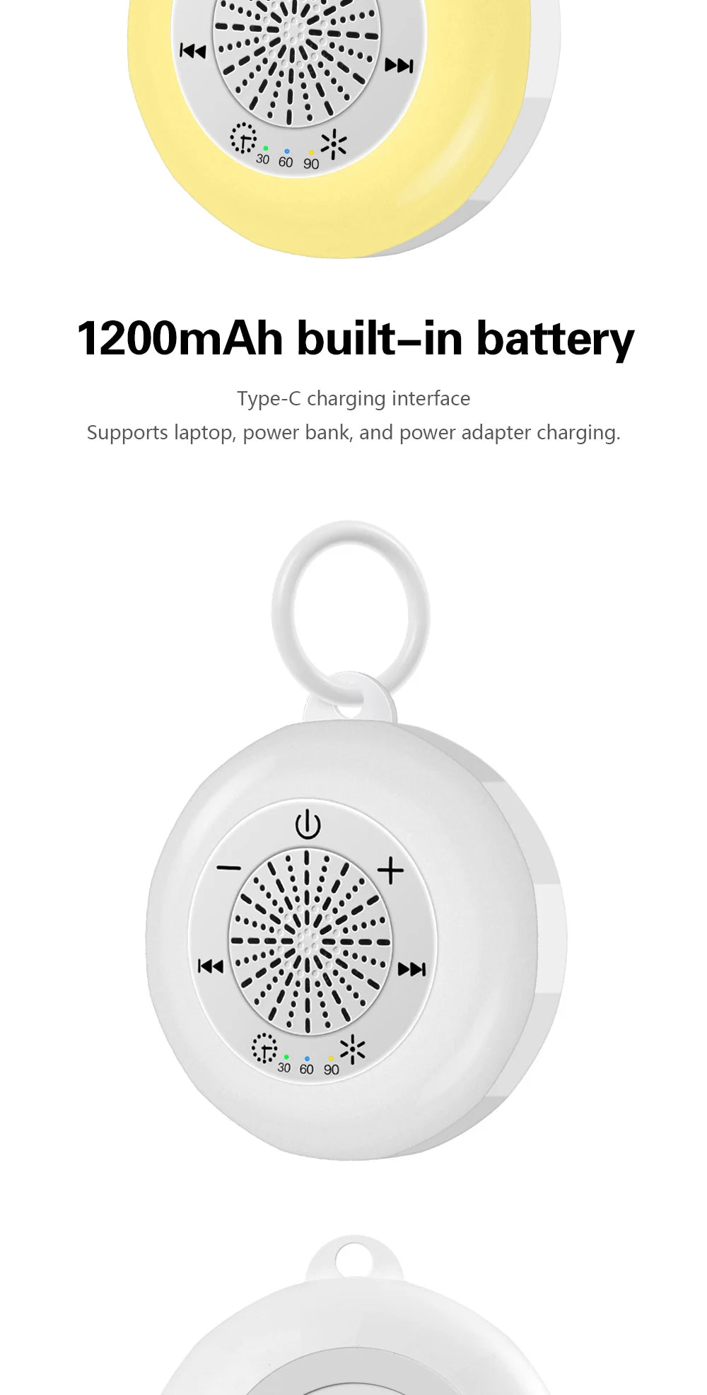 Baby Sleeping White Noise Machine USB Rechargeable Night Light Music Player 22 kinds of Soothing Sounds Child Sleep Aids Tools