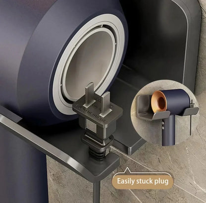 Hair Dryer Storage Rack Without Punching Holes, Bathroom Hair Dryer Hanging Rack, Bathroom Hair Dryer Placement Rack