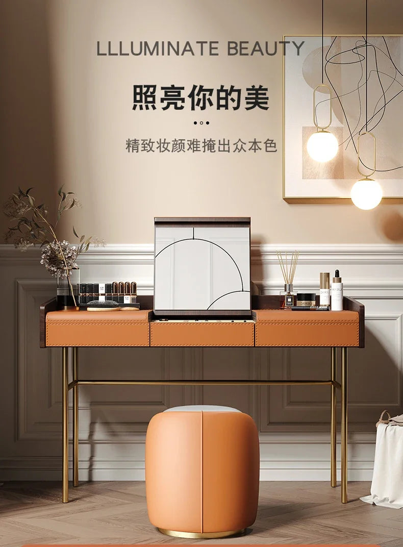 Living Room Vanity Table Nail Makeup Drawers Bedroom Storage Luxury Dressing Table European Mesa De Maquillaje Trendy Furniture