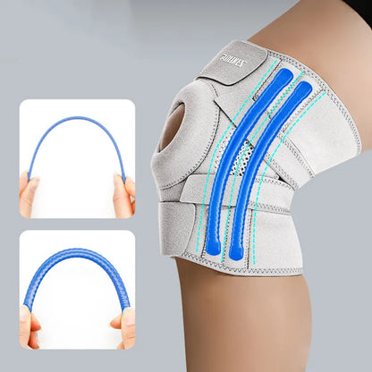 1Pc Knee Brace with Side Stabilizers Patella Gel Pads Unisex Cycling Running Climbing Knee Support Soccer Fitness Knee Pad