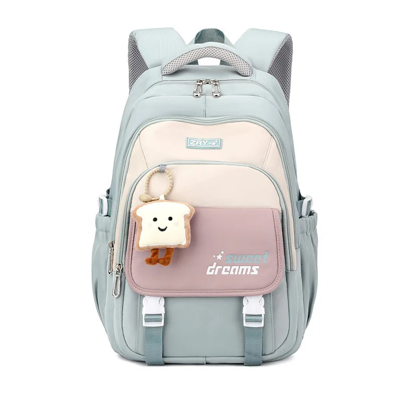 Girls Backpack for School Kawaii Bookbag for Teenage Multiple Pockets School Bag for Primary Elementary Middle School, Age 6-14