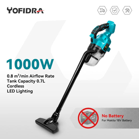 1000W Cordless Electric Vacuum Cleaner Handheld Rechargeable Household Indoor Cleaning Tools For 21V 18V Battery
