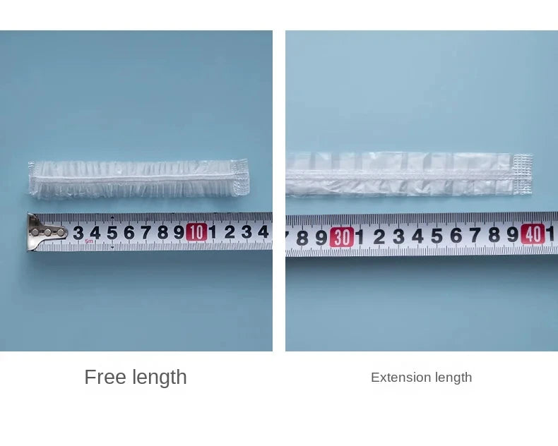 Women's Disposable Shower Cap, Plastic Waterproof Head Cover, Pink Spa Salon, Hotel Hair Dye, Elastic Hair Cap, 100 Pieces/set