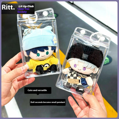 Labubu Fully Transparent Square Walking Bag Labubu Sitting Posture Protective Cover Labubu Protective Cover Display Bag Fashion