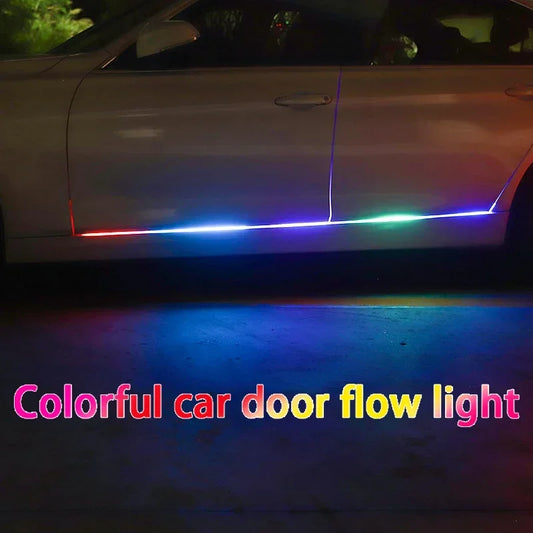 Flowing ambient light car side skirt light, scrolling light strip, colorful flowing light with door decoration light Accessories