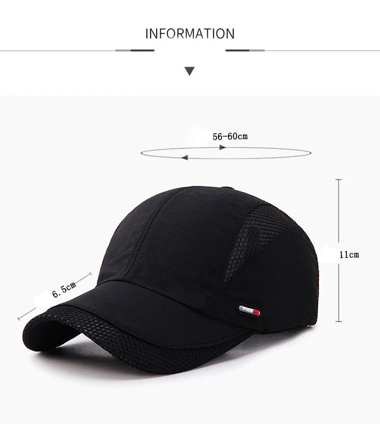 Summer Outdoor Sports Quick-Drying Mesh Baseball Cap Yuda Men Cap Simple Solid Color Hat