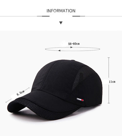 Summer Outdoor Sports Quick-Drying Mesh Baseball Cap Yuda Men Cap Simple Solid Color Hat