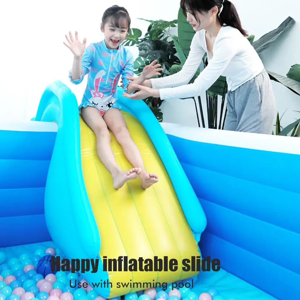 Inflatable Water Slide, Kids Water Slide, Swimming Pool Slide for Kids, Indoor and Outdoor Play, Blue PVC Slide 158*79*62cm