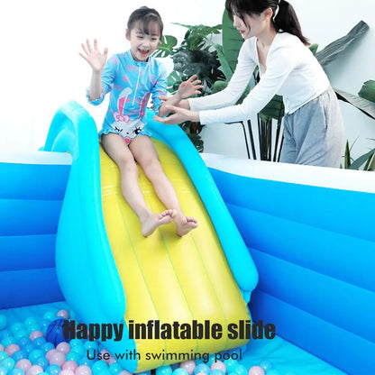 Inflatable Water Slide, Kids Water Slide, Swimming Pool Slide for Kids, Indoor and Outdoor Play, Blue PVC Slide 158*79*62cm