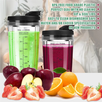 【Today Only@】Ninja Blender Cups Replacement Lender Cups Replacement Compatible For Nutri Ninja Blenders Ninja Blender Accessorie
