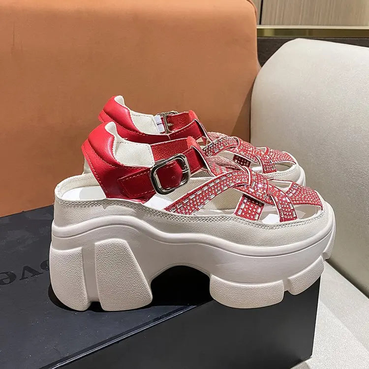 Fashion Brand High Heels Shoes Beach Slippers Chunky Sandals Designer Women Platform Shoes 2025 Summer New Pumps Women Sandals