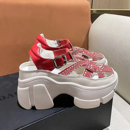 Fashion Brand High Heels Shoes Beach Slippers Chunky Sandals Designer Women Platform Shoes 2025 Summer New Pumps Women Sandals