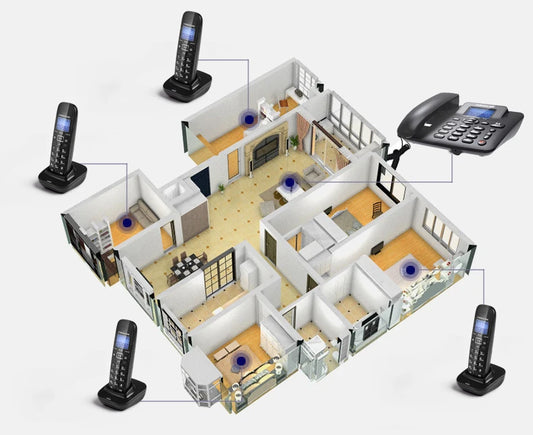 cordless Answering Machine 2.4G Corded Phone Handset  office home hotel Long Range Wireless Telephone 1- 4 handstes table phone