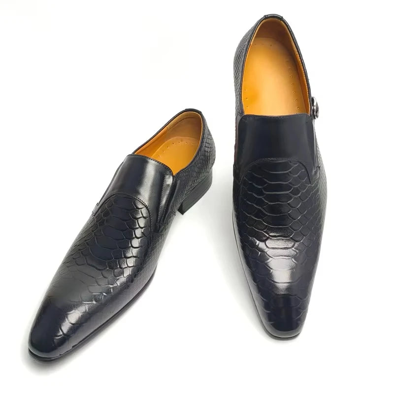 Fashions slip-on loafers buckle leather Shoe daily casual shoes men's Business Formal Office Shoes original designer British