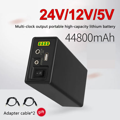 12V Power Bank 24V 18650  Rechargeable Lithium Battery 5V 24V Power Bank Auxiliary 44800Mah Power Bank 12V Mobile Power Supply