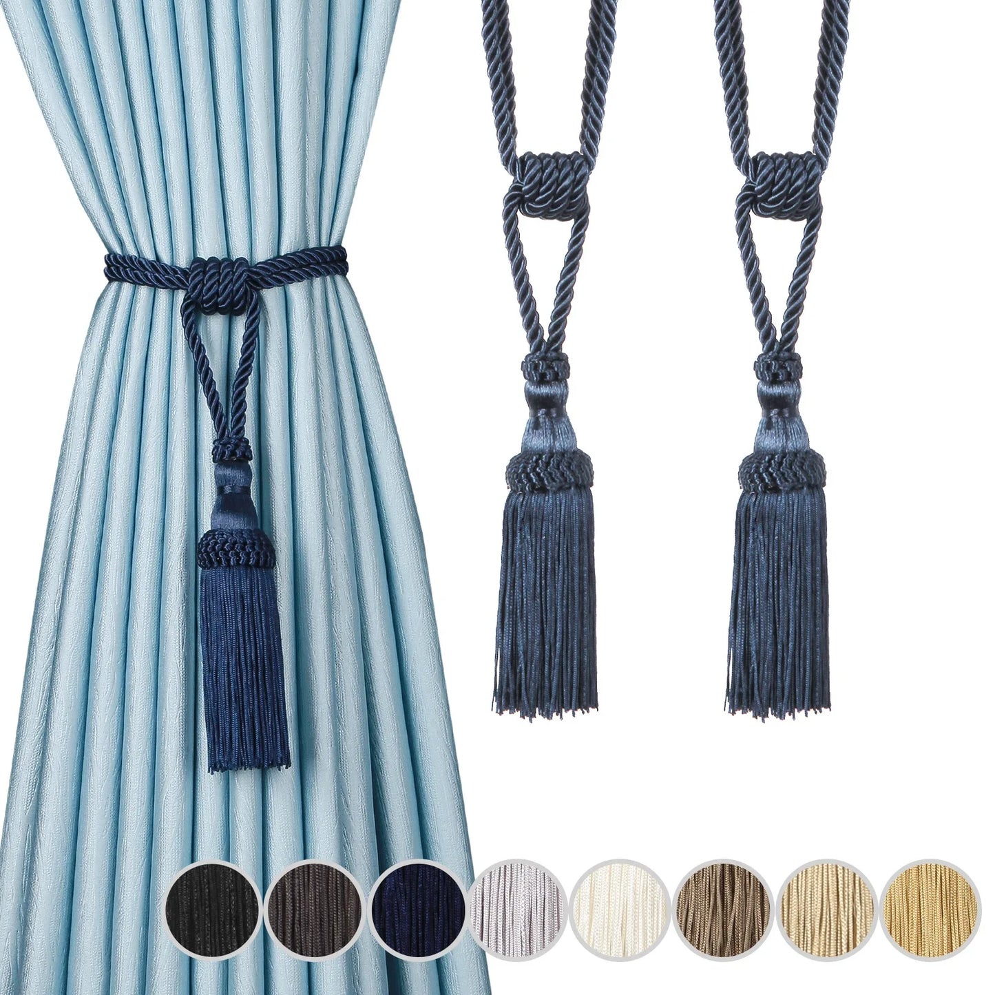 1PC Curtain Tiebacks Tassel Curtain Clips Rope Curtain Tie Backs Holdbacks Decorative  Curtain Holder Accessories For Drape