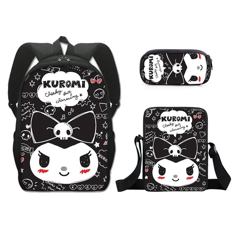 Sanrio Kuromi Backpack Sanrio Backpack Pencil Bag Student School Bag Primary and Middle kawaii Cartoon School Bag Mochila