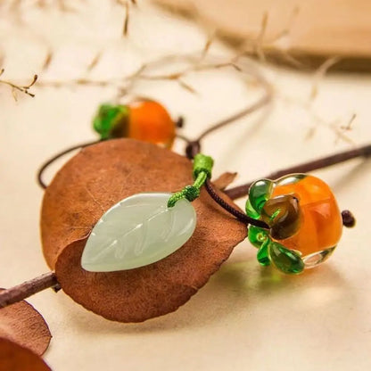 Everything Goes Well Phone Lanyard Fashion Cute Persimmon Phone Case Chain Straps Beaded Phone Anti-lost Rope